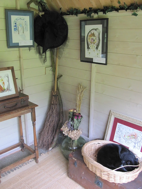 The Spinney Witch's besom, hat and cat - Sarah Turpin