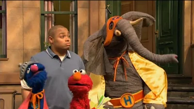 Horatio the elephant wants to help Super Grover. Elmo and Chris are confused. Sesame Street Iron Monster and Sesame Heroes