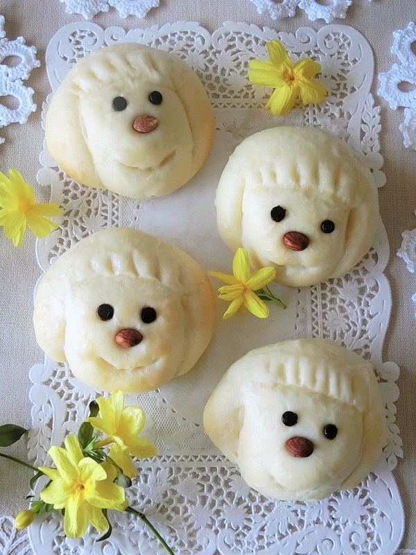 Bon Bon Art Cooking レシピ かわいいお顔の白いミルクパン 分かりやすい工程写真付き