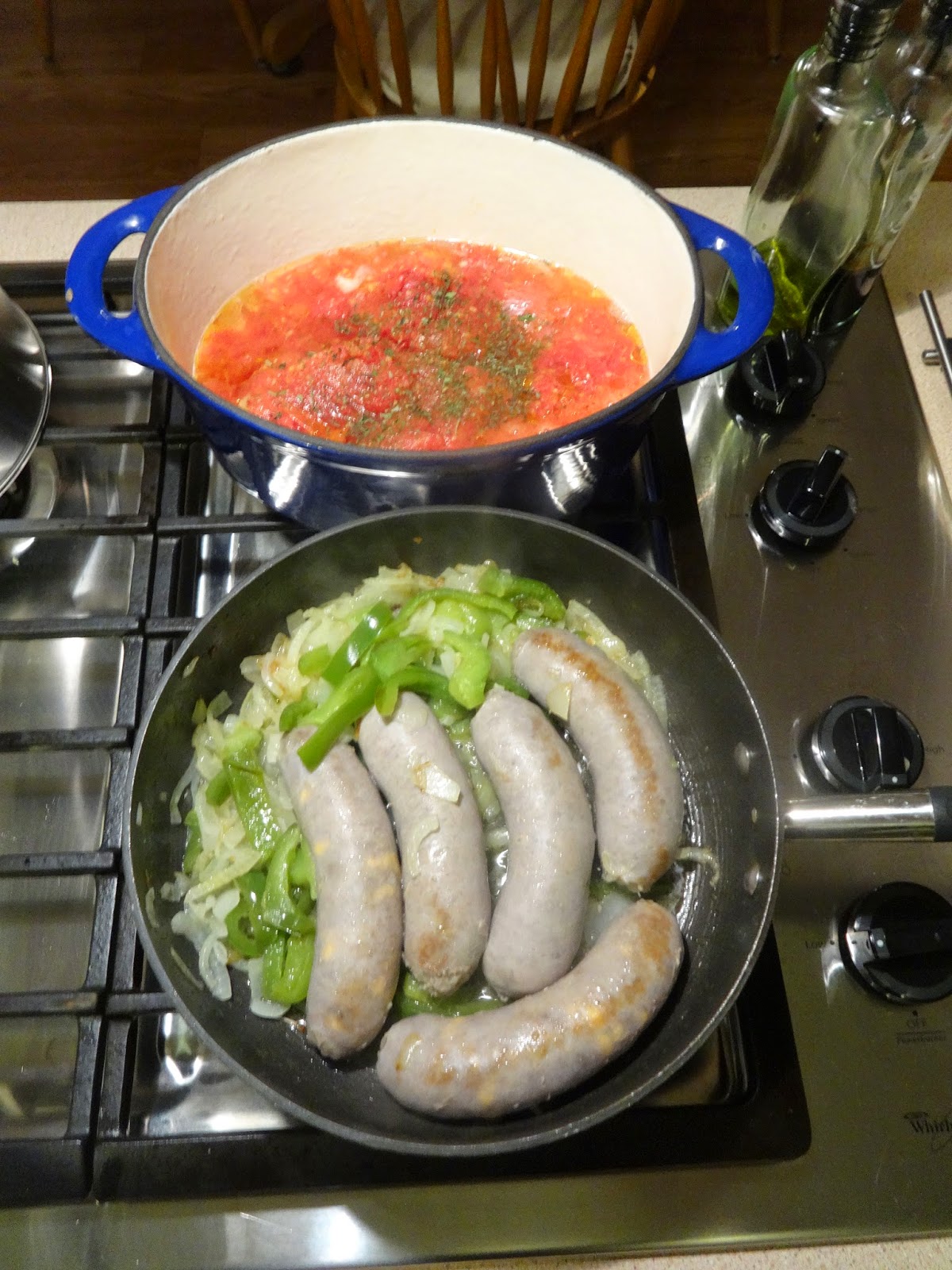 The Brainy Gourmet Polish Sausage with Onion and Green Pepper