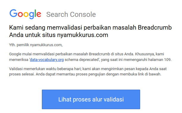 Validasi Breadcrumb di Google Search Console