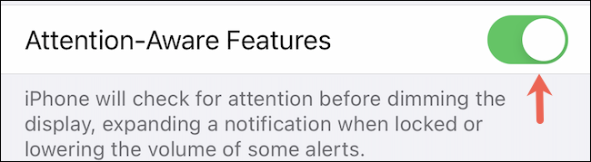تبديل ميزات الانتباه - الانتباه على iPhone