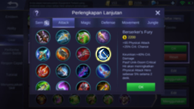 Build Item Claude Tersakit Mobile Legends