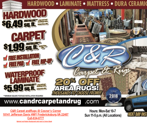 c and r carpet and rugs 10141 Jefferson davis hwy fredericksburg, va 22407