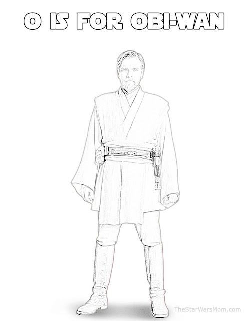 O is for Obi-Wan Kenobi - Star Wars Alphabet Coloring Page - The Star