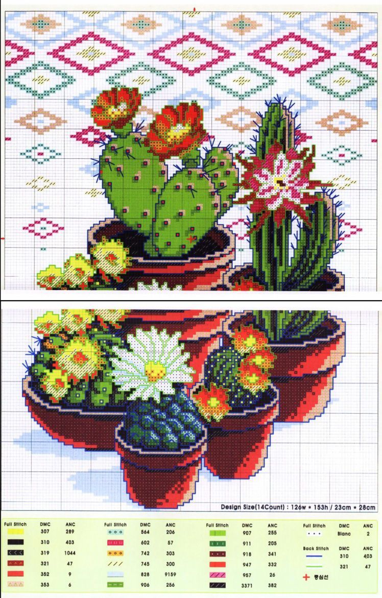 Cactus en punto de cruz - LABORES PUNTO DE CRUZ