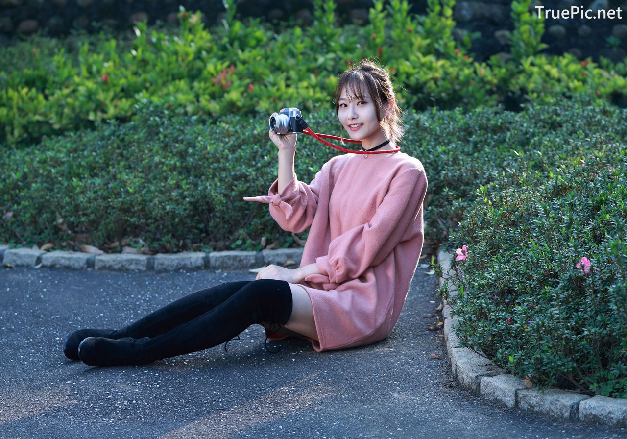 Image-Taiwanese-Model-郭思敏-Pure-And-Gorgeous-Girl-In-Pink-Sweater-Dress-TruePic.net- Picture-87