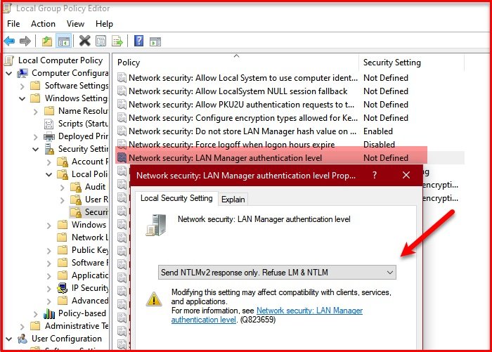 Deshabilitar la autenticación NTLM en el dominio de Windows