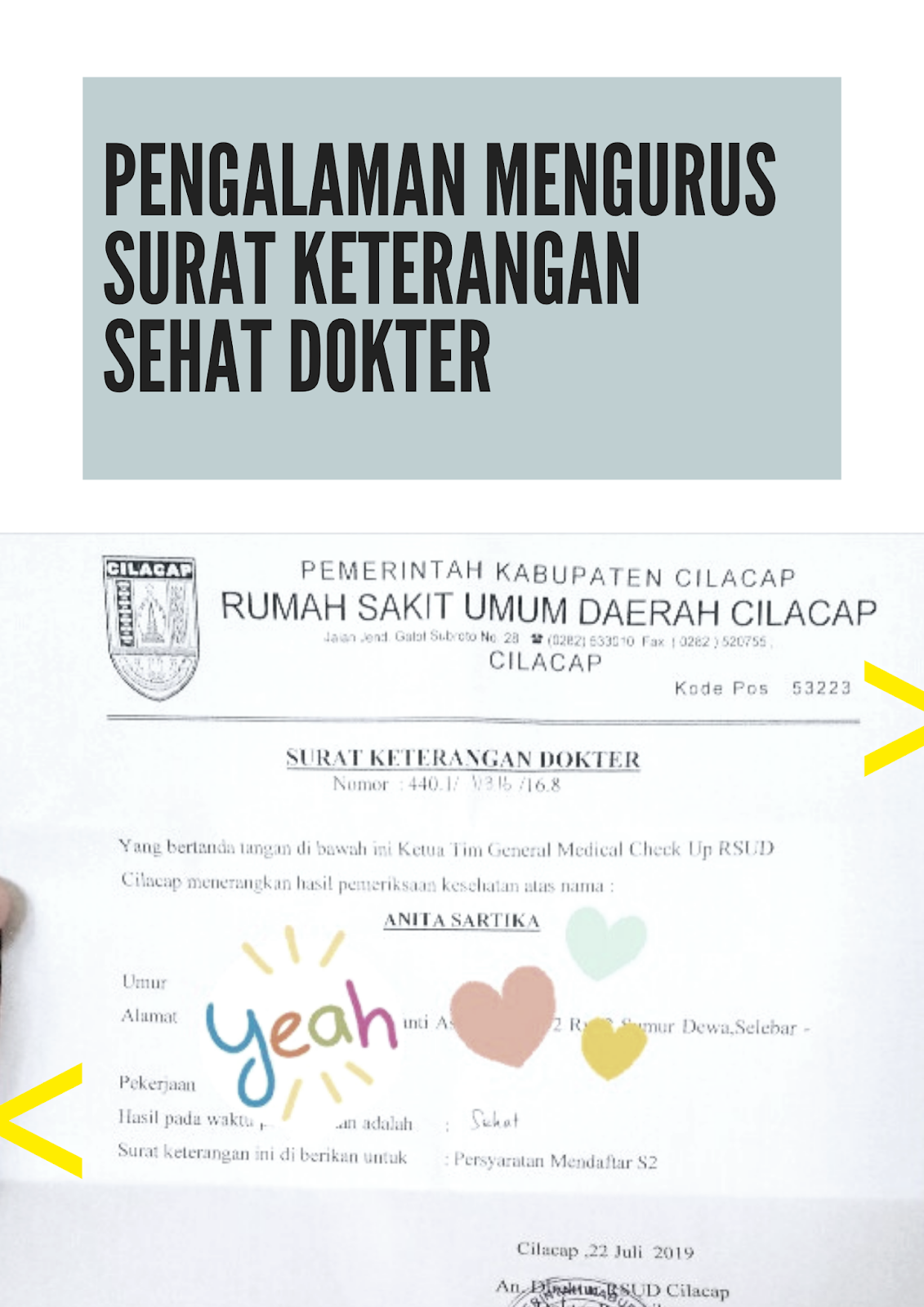 Pengalaman Mengurus Surat Keterangan Sehat Dari Dokter