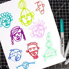 One Line Drawing Face Art Activity for Kids and Families