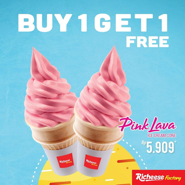 #RicheeseFactory - #Promo Buy 1 Get 1 Free Pink Lava Ice Cream 