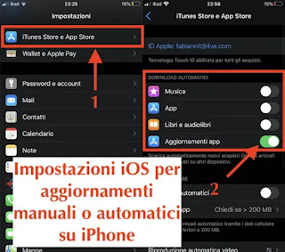 come impostare aggiornamenti app automatici o manuali su iphone impostazioni ios