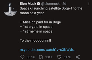 Tweet of Elon Musk