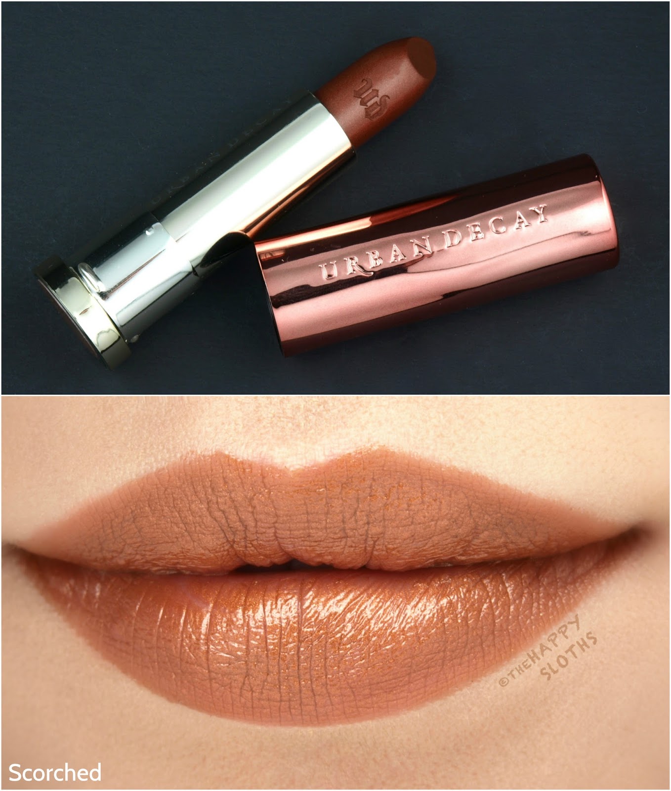 Urban Decay Naked Heat Vice Lipstick in "Scorched": Review and Swatches
