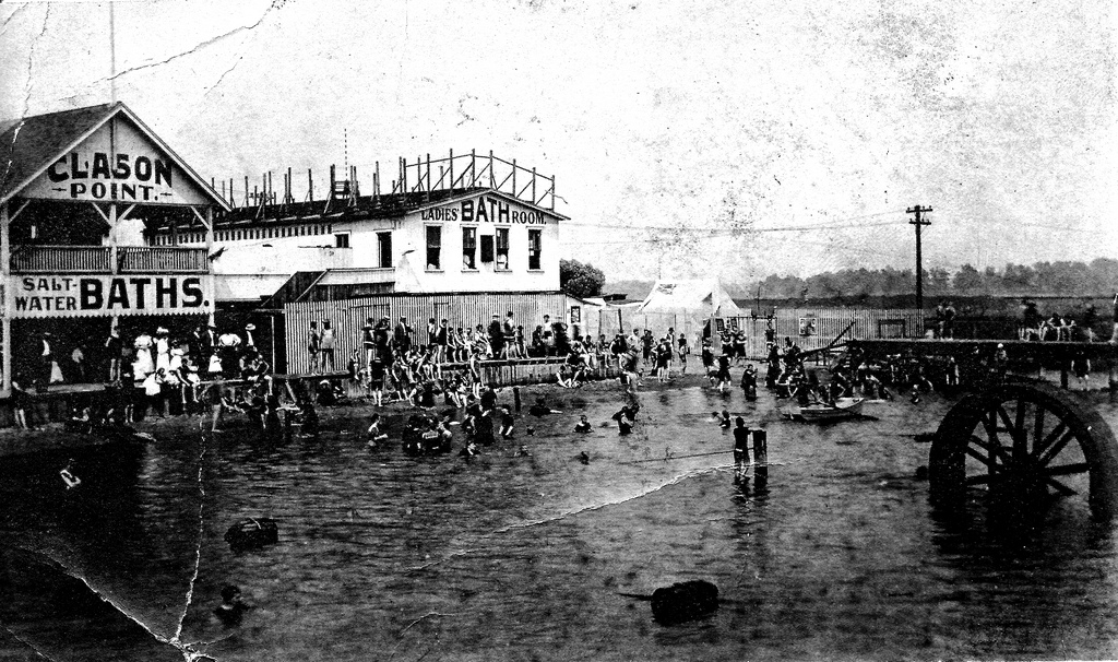 Clason Point salt water baths, Bronx, NYC, 1900 vintage everyday