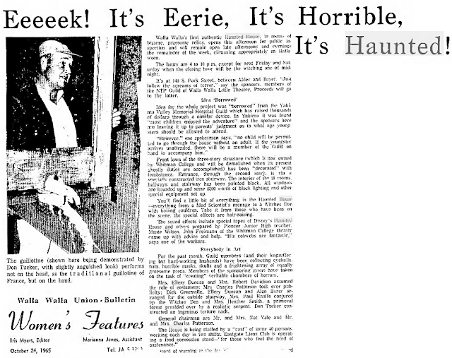 Barers of Maple Valley Remember Walla Walla's Haunted House Of '65