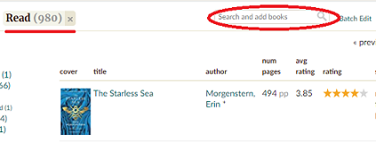 How to search shelves on Goodreads for books