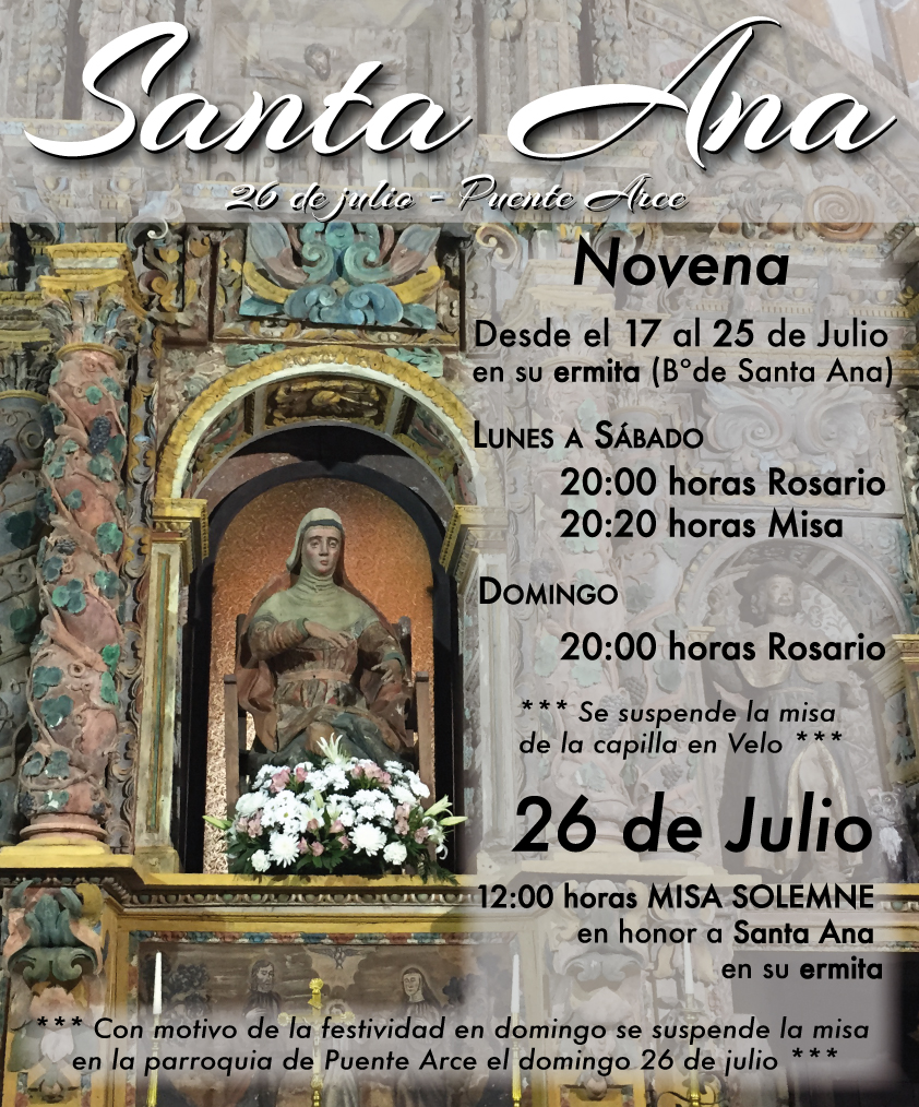 Fiesta de Santa Ana en Arce y novena preparatoria Parroquias de Arce