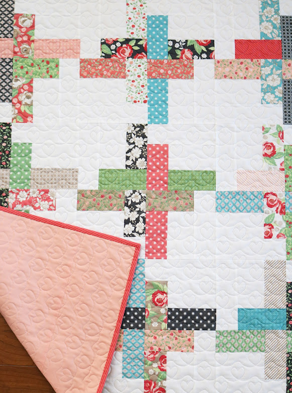 Hello Washi baby quilt pattern by Andy of A Bright Corner - perfect for using a charm pack or jelly roll strips