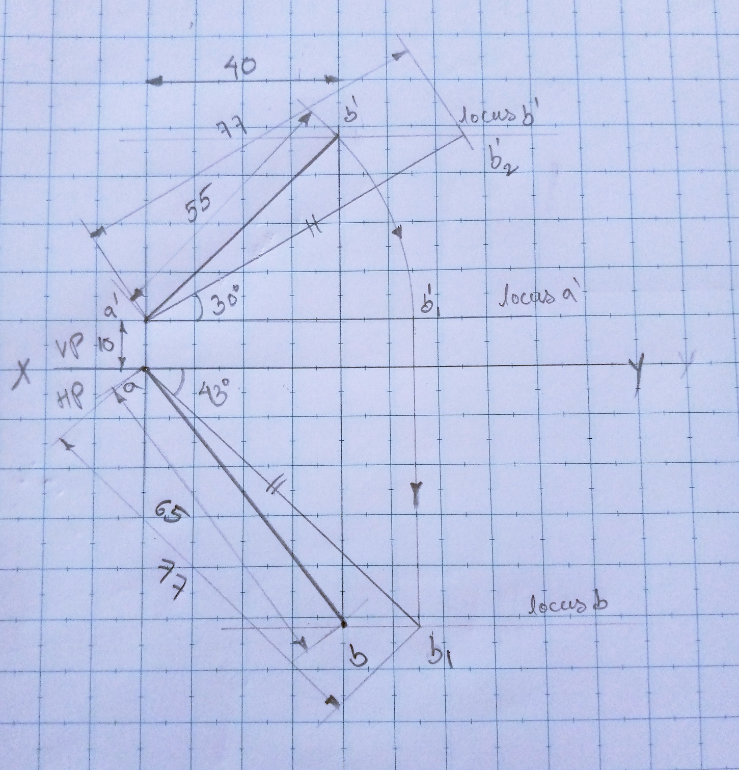 Projection Of Lines Problems With Solution Line Incline To Both HP