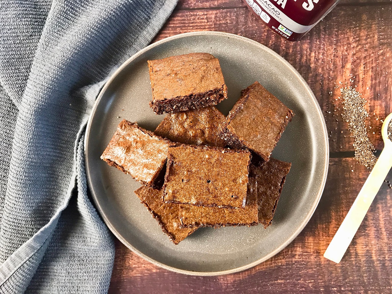 One Pot Fudgy Brownies with Chia Seeds!