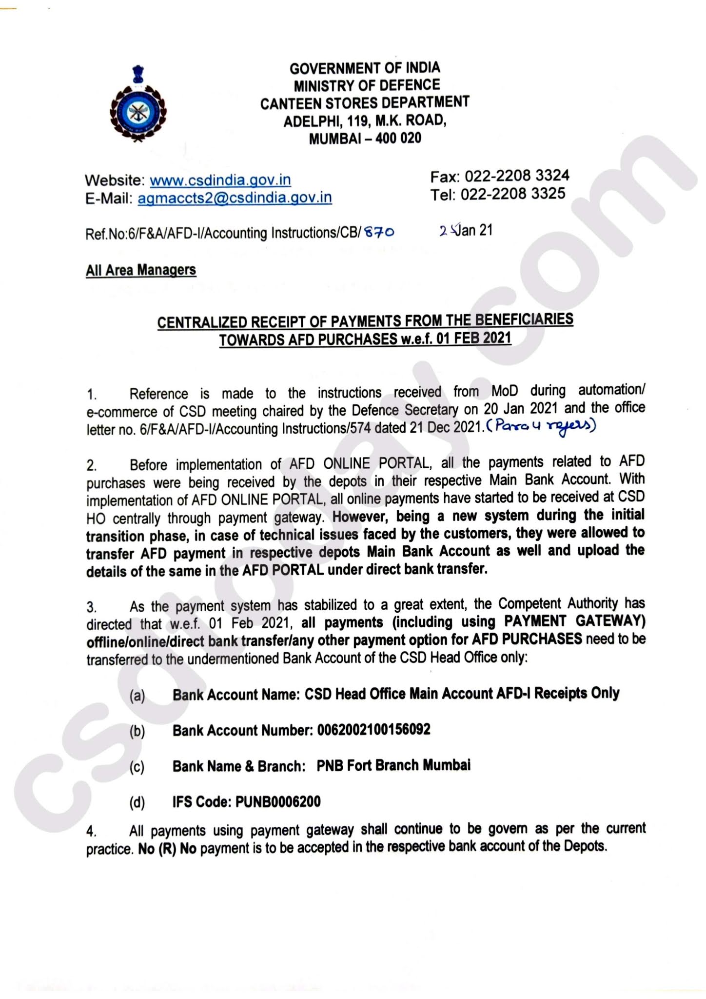 Online Sales of AFD Items Process in CSD Canteen Sahi Jankari