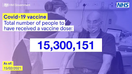 Ovr 15m people offered a first dose of vaccination in the UK