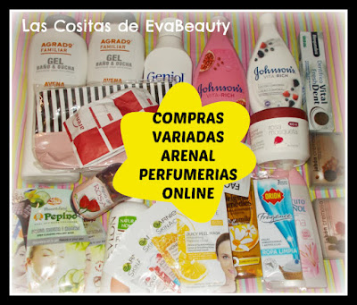 Compras variadas en Arenal Perfumerías online