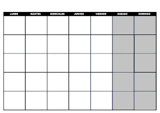 Calendarios semanales verticales para imprimir Calendarios semanales verticales para imprimir
