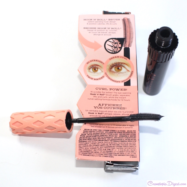 Benefit Roller Lash Mascara review, results, before and after photos of curled eyelashes. 
