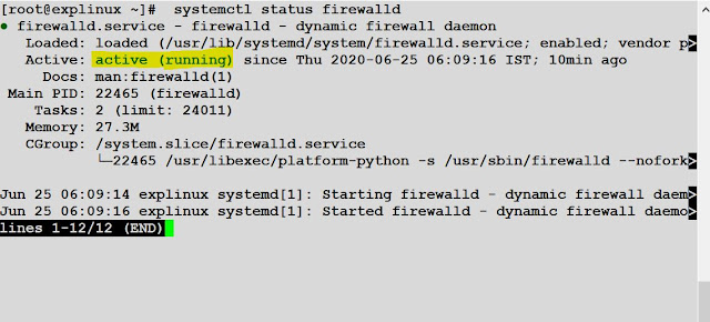 systemctl status firewalld