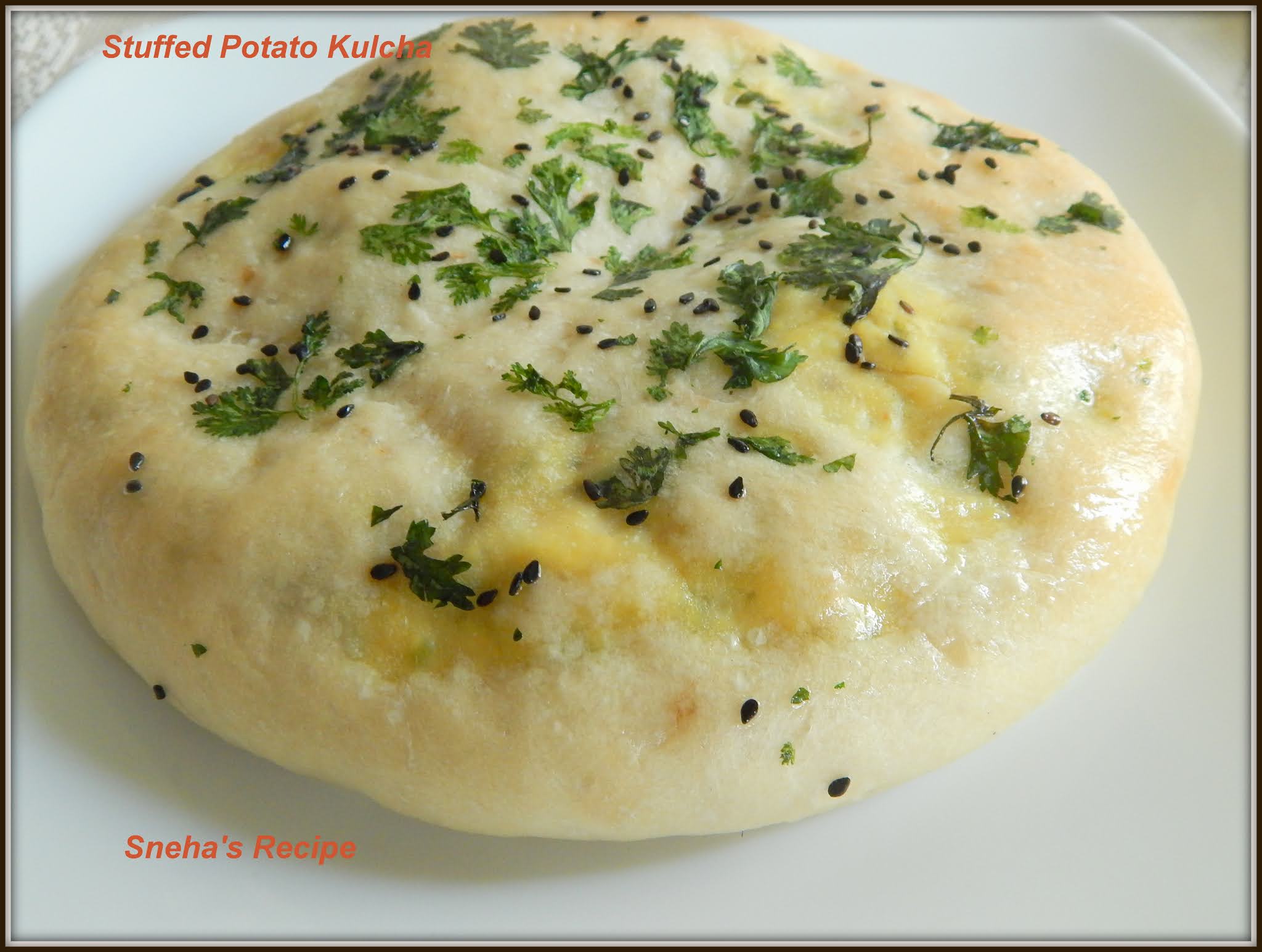 Stuffed Potato KulchaBreadBakers Sneha's Recipe