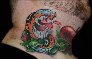 3D Snakes Tattoo on Neck