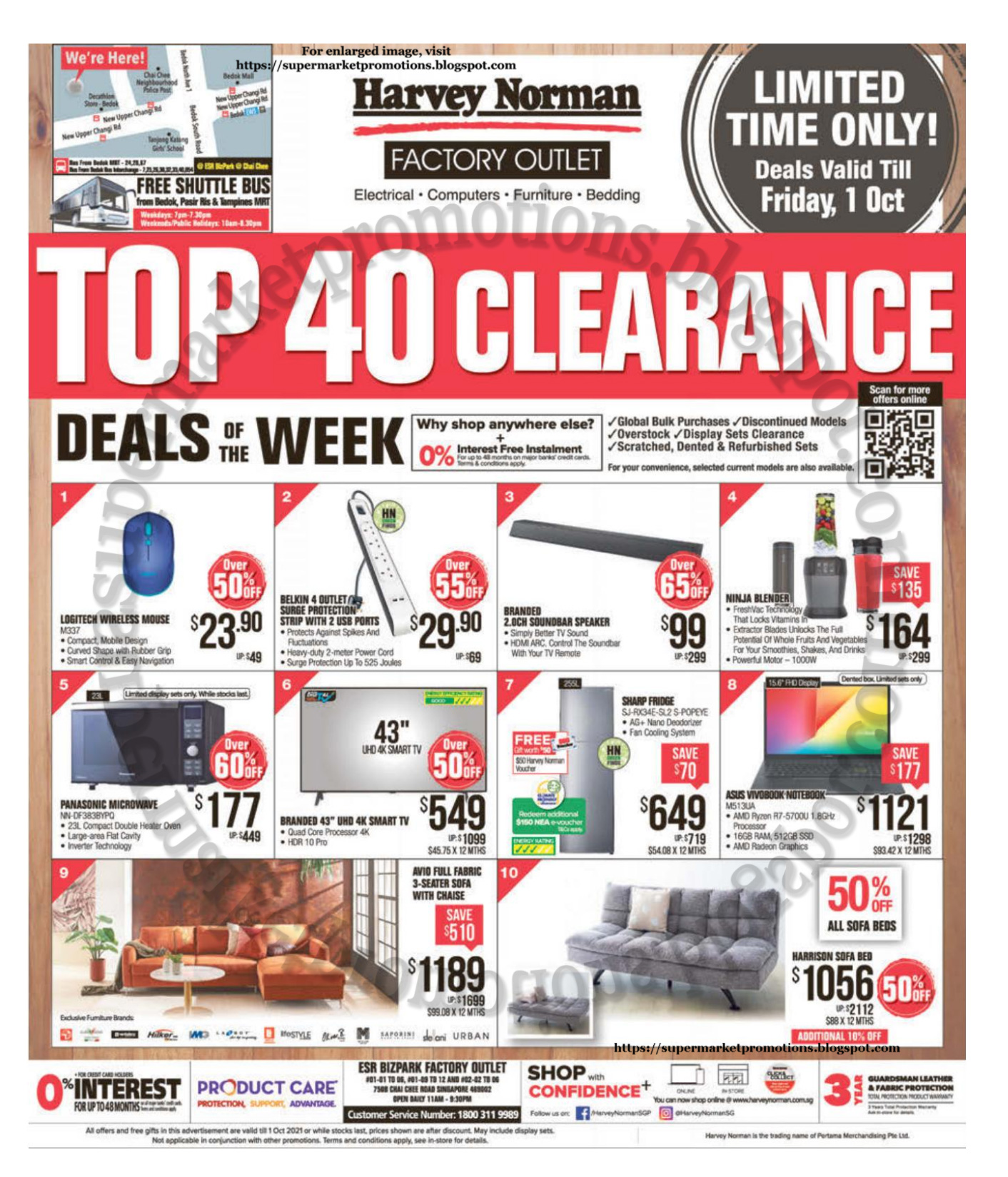 Harvey Norman Top 40 Clearance Sale 24 September 01 October 2021