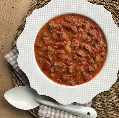 Greenway36: Ajvar-Paprika-Suppe mit Hack