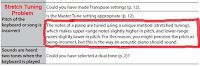 Roland FP-30X stretch tuning disclaimer