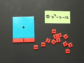 How to use algebra tiles to factor a quadratic trinomial with negatives