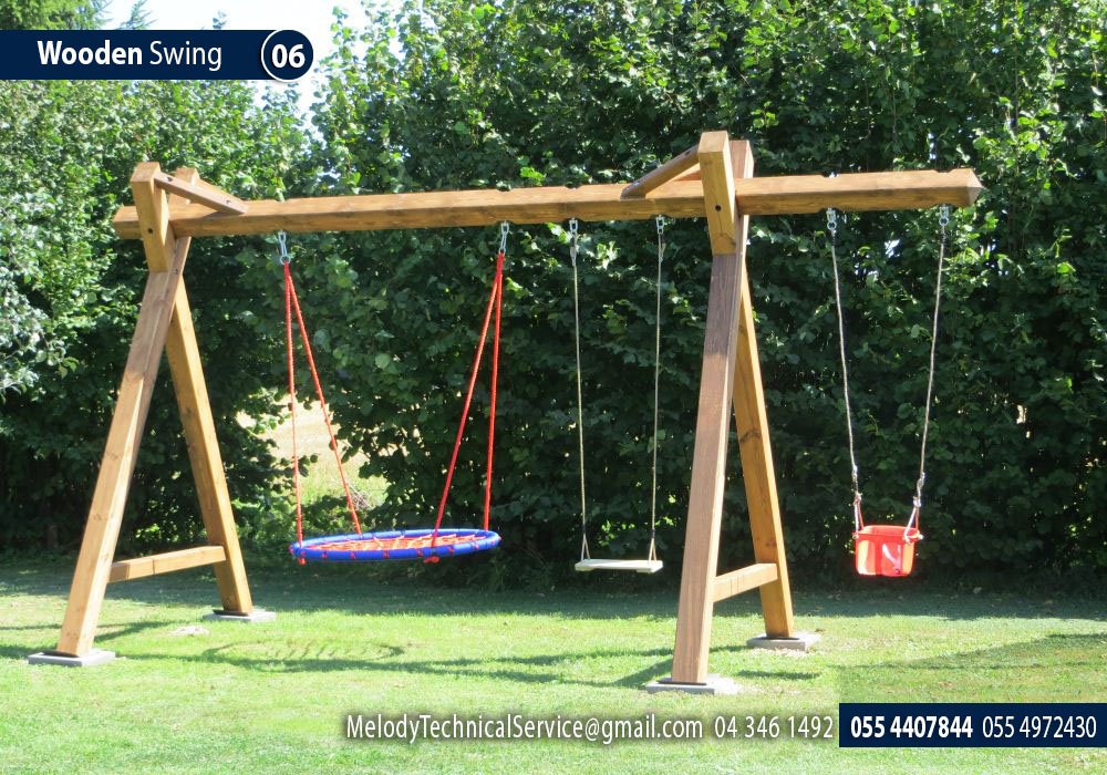 Melody Wooden Swing in Dubai | Modern Outdoor Swing in Dubai | Swing