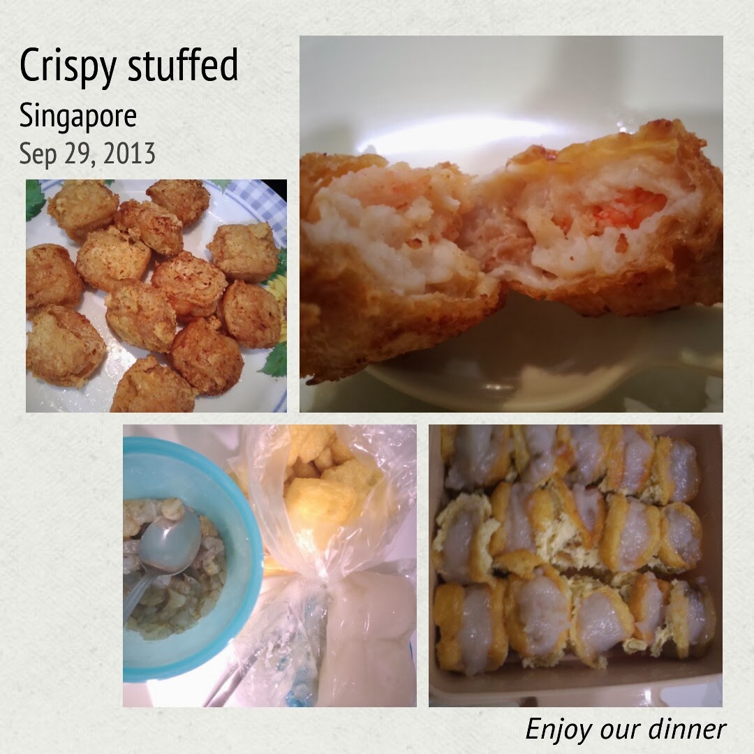 Culinary Crispy Stuffed Seafood Tofu Puffs by Cindy Koh