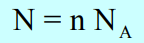 عدد الجزيئات = عدد المولات × عدد أفوجادرو