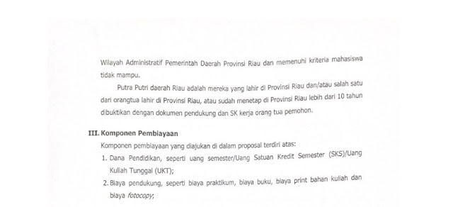 Info Resmi Beasiswa Bansos Pemprov. Riau dan Ada Sedikit Perbedaan dari Info Sebelumnya