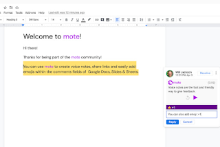 Mote- A New Way to Add Audio Feedback to Docs, Slides, Sheets, and Google Classroom