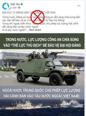 Kết quả hình ảnh cho Việt tân xuyên tạc diễn tập bảo vệ Đại hội