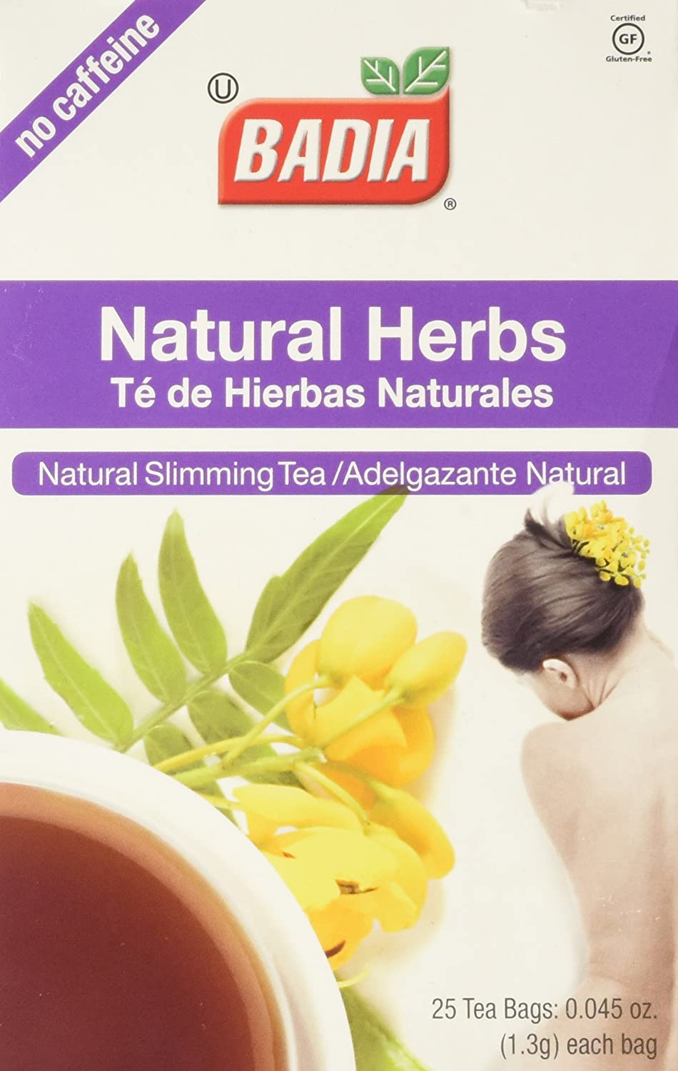 Natural Herbs Natural Slimming Tea CaffeineFree 25 Tea Bags by Badia
