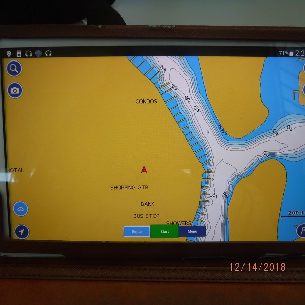 Chip & Debbie Willis on s\v Elegant'sea New Navionics navigation app for our Samsung tablet as