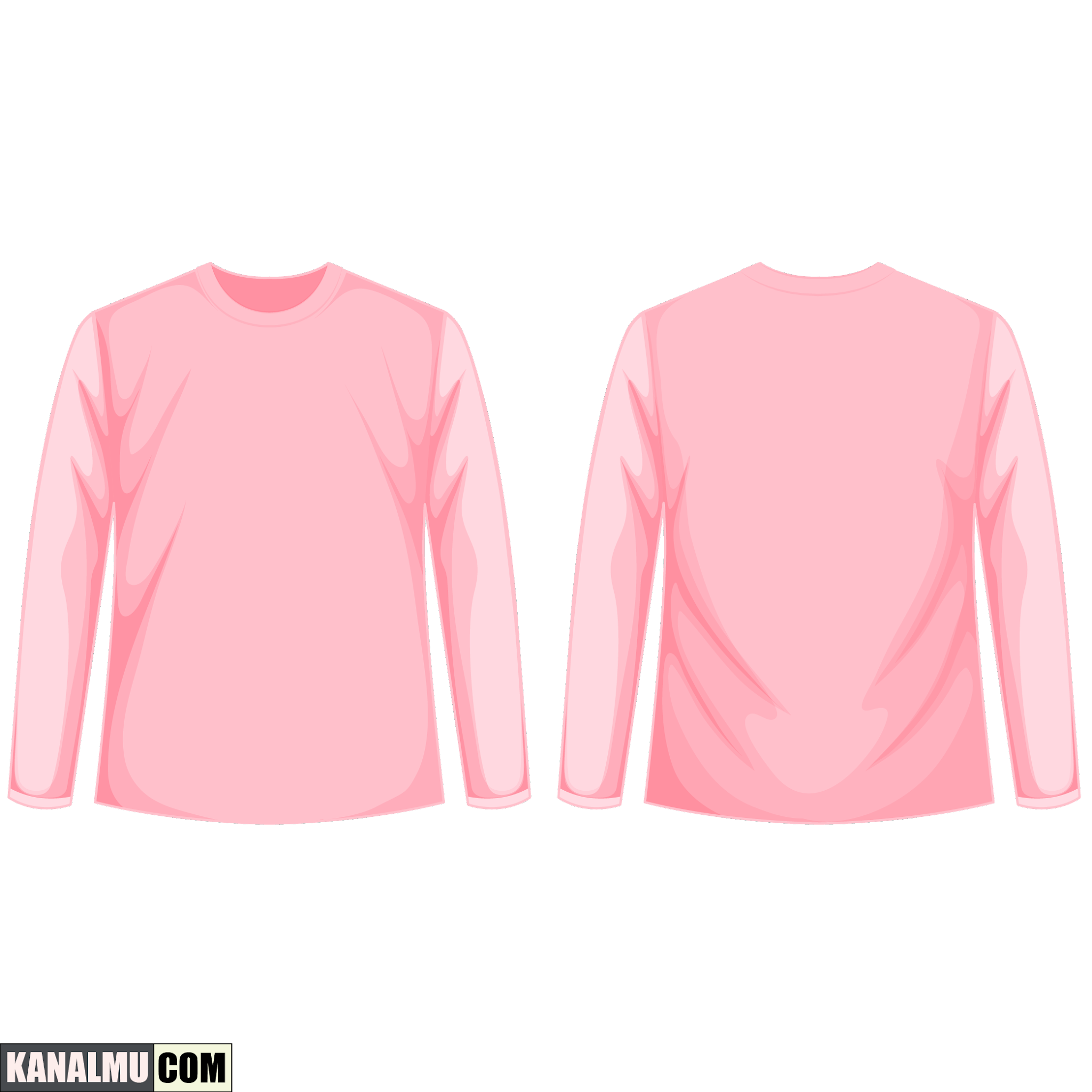 mentahan kaos polos pink lengan panjang PNG - kanalmu