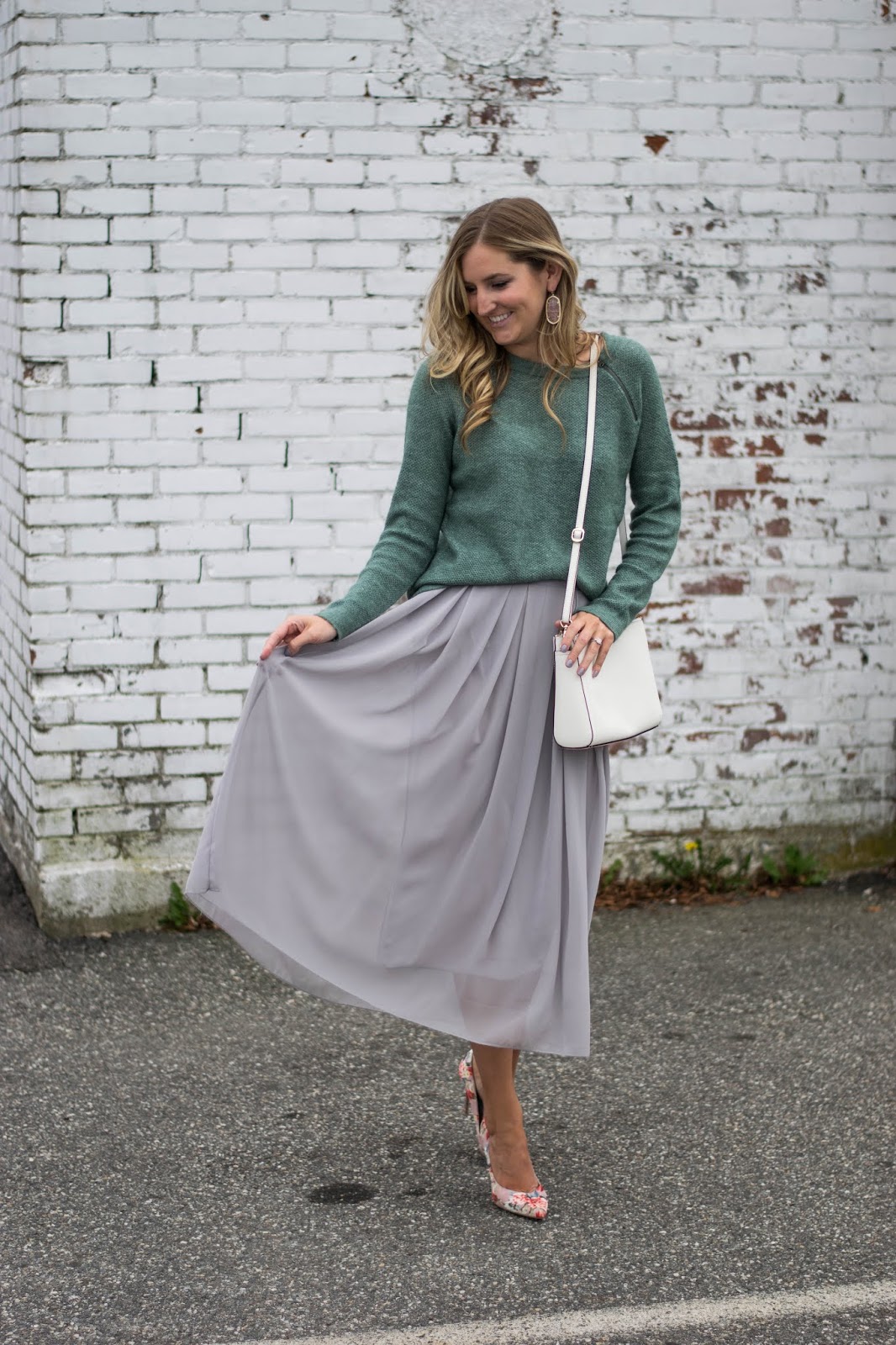 tulle skirt // chunky sweater // similar shoes here & here