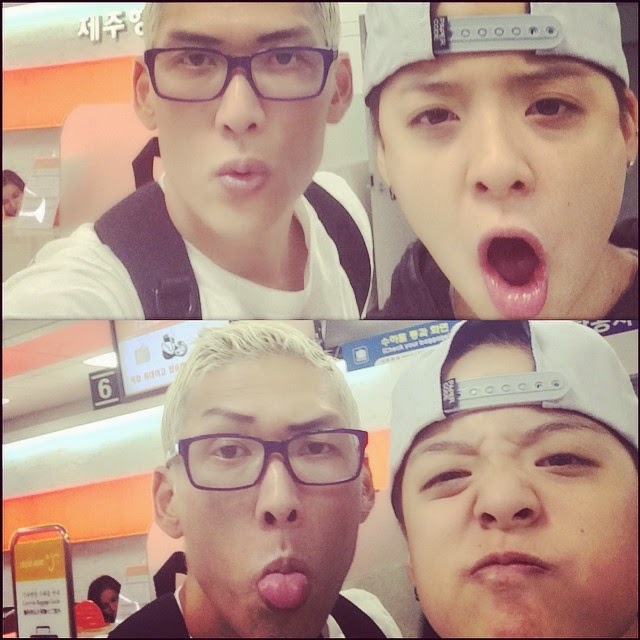 f(x)'s Amber snapped some funny photos with G.O.D's Joon Park ...