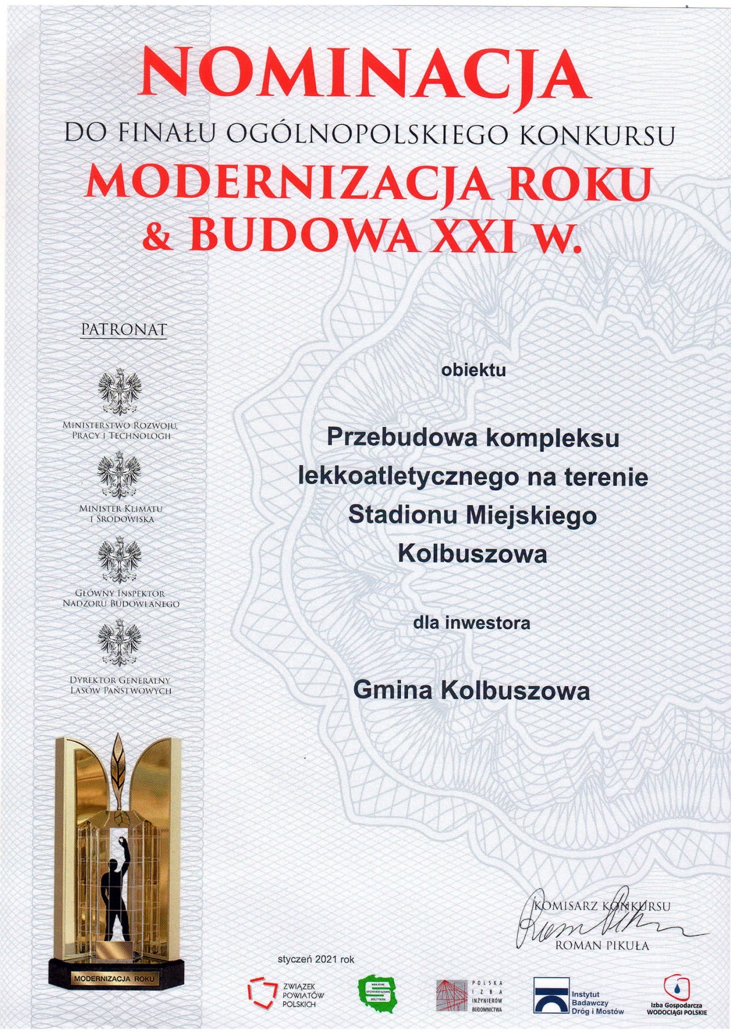 Kompleks lekkoatletyczny zostanie budową roku?