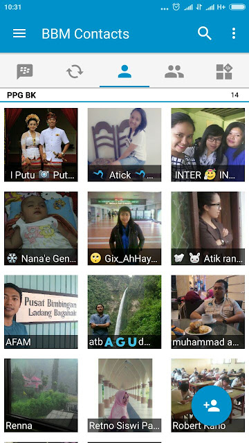 Tampilan Contact BBM Grid 